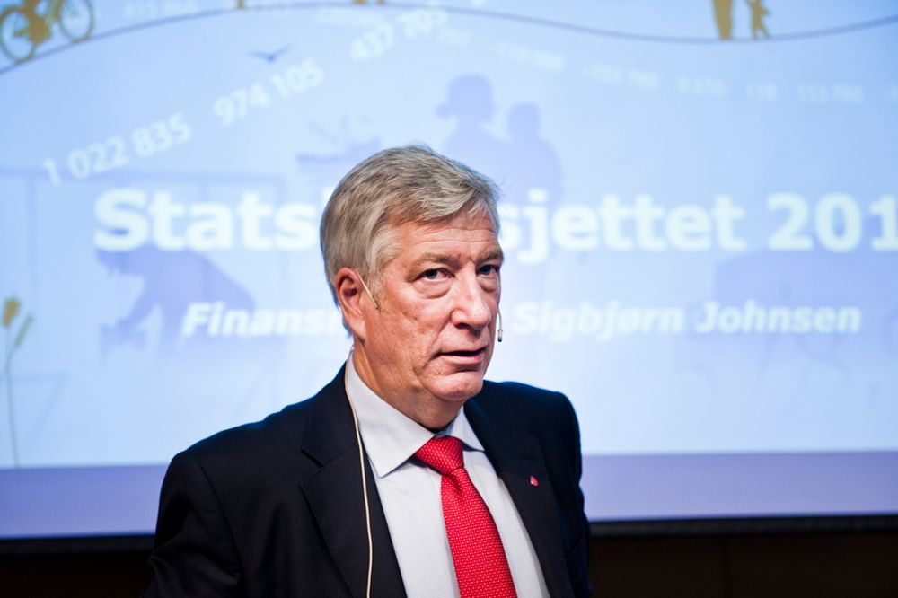 Sigbjørn Johnsen fremlegging av statsbudsjettet for 2011, oktober 2010.