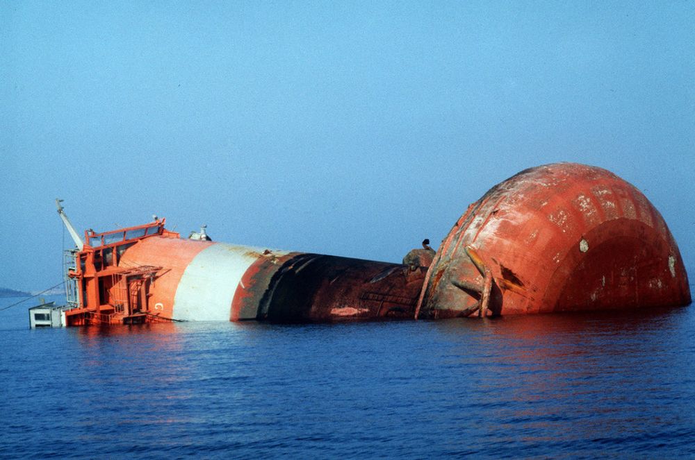 NORDSJØEN 1977: Utblåsningen på Bravo-plattformen på Ekofiskfeltet.