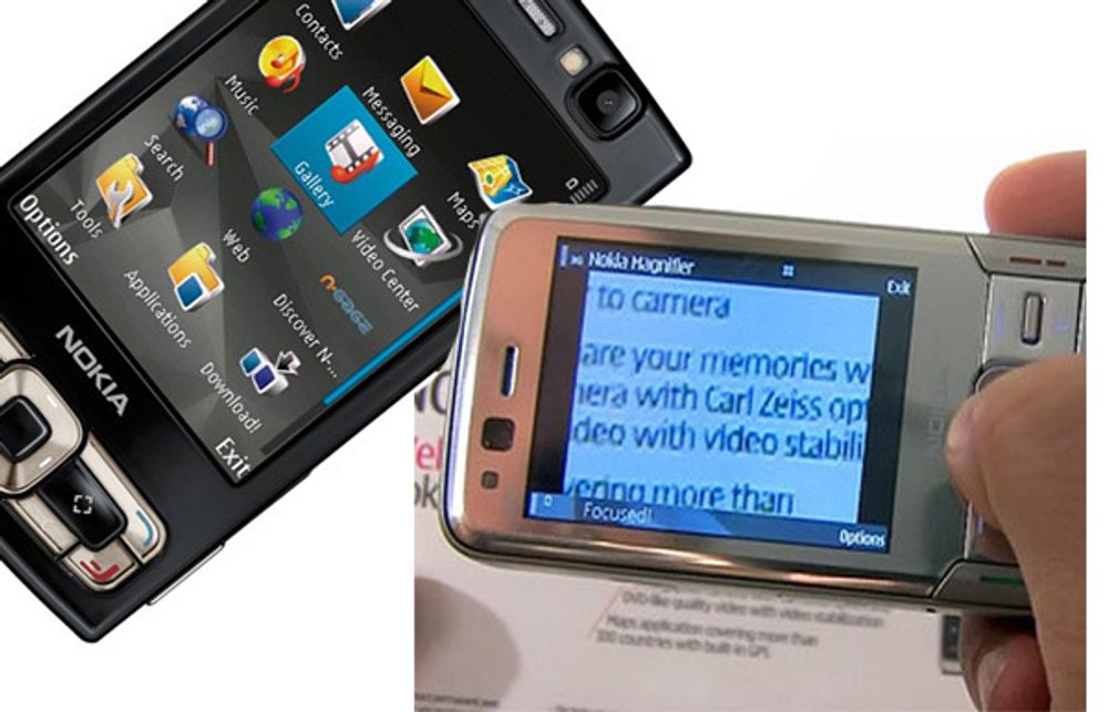 Nokia N95 er blant mobilene som kan ta i bruk Nokias nye forstørrelsesglassprogram Magnifier.