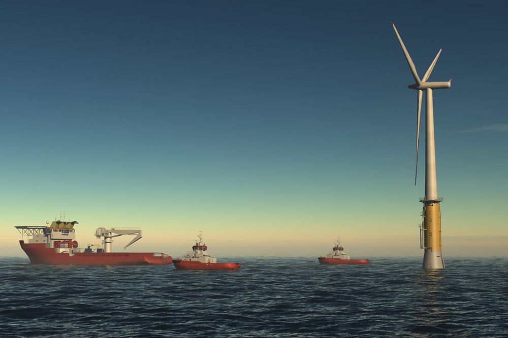 Hywind-turbinen skal taues fra Finland til Stavanger og deretter til Karmøy.