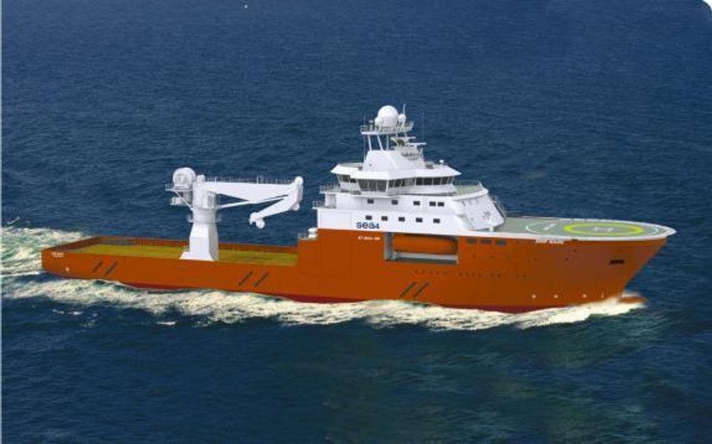 På ROT: GC Rieber Shipping overtar de to nybyggene fra norske Sea4. ROV/Konstruksjonsskipene er designet av Skipsteknisk med betegnelsen ST-254L CD.