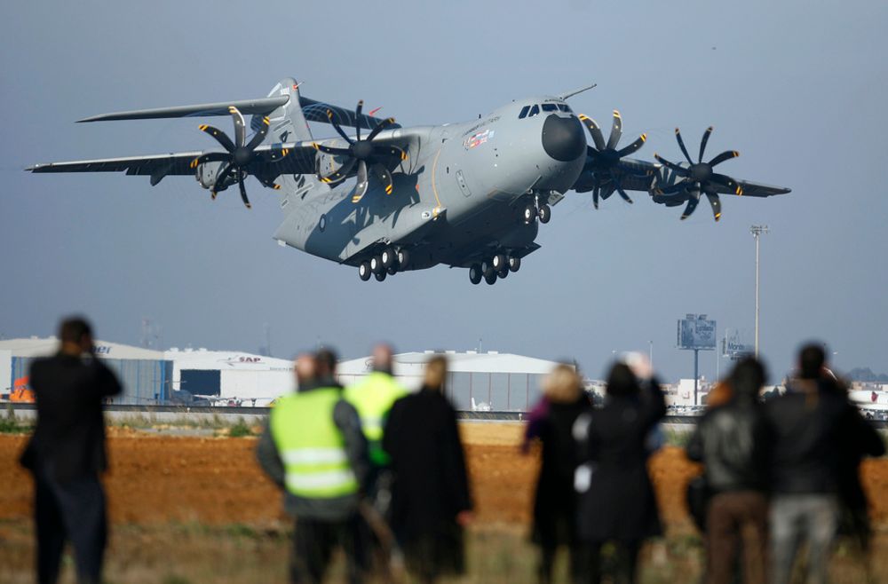 Airbus A400M fløy for første gang i formiddag.