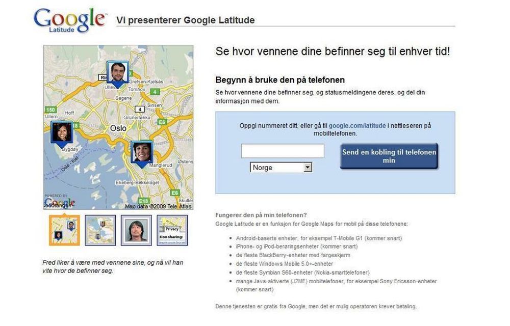 VENNER: Google lanserer Latitude som en ren vennetjeneste.