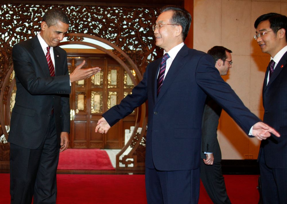 USAs president Barack Obama er på statsbesøk i Kina denne uka og har hatt møter med blant andre Kinas statsminister Wen Jiabao.