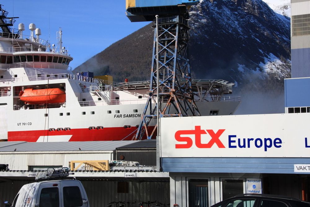 STOR OG STERK: Far Samson ved kai hos STX Europe Langsten i Tomrefjord like før ovelevering i slutten av mars.
