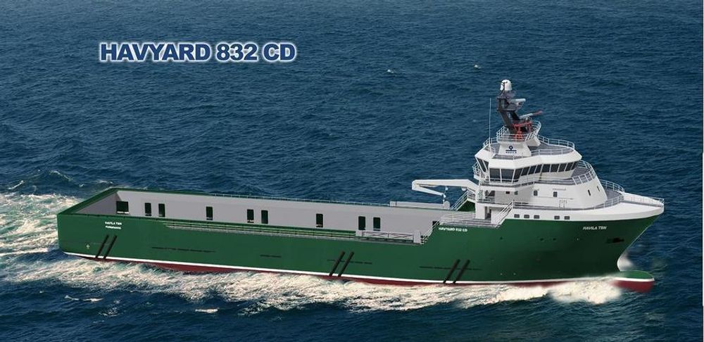 KONTRAKT: Forsyningsskipet med design Havyard 832 CD bygges raskere av Simek enn av Havyards egne verft.