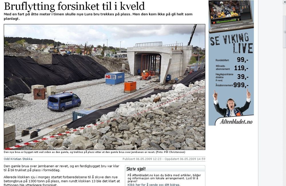 BOM STOPP: Stavanger Aftenblads nettsider har fler bilder fra dagens bruflytting og såpesak.