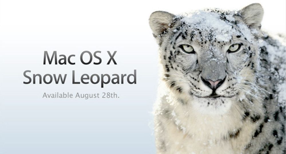 Den nye versjone.n av OS X, Snow Leopard, blir tilgjengelig kommende fredag