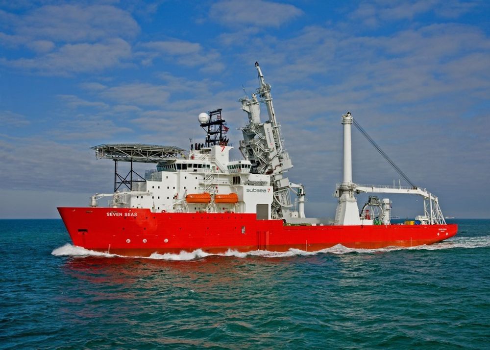 RØRLEGGER: Subsea 7 har en stor flåte av spesialskip for operasjoner på esktreme dyp. Skipet Seven Seas kan håndtere rør med diameter opp til 20".