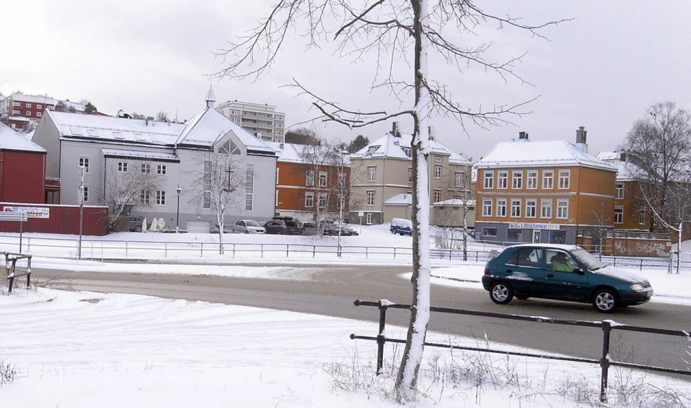 REDDER HUS: NCC har valgt en løsning som gir mindre fjellskjæring enn konkurrenten, dermed redder de seks av de 12 verneverdige trehusene på Møllenberg i Trondheim.