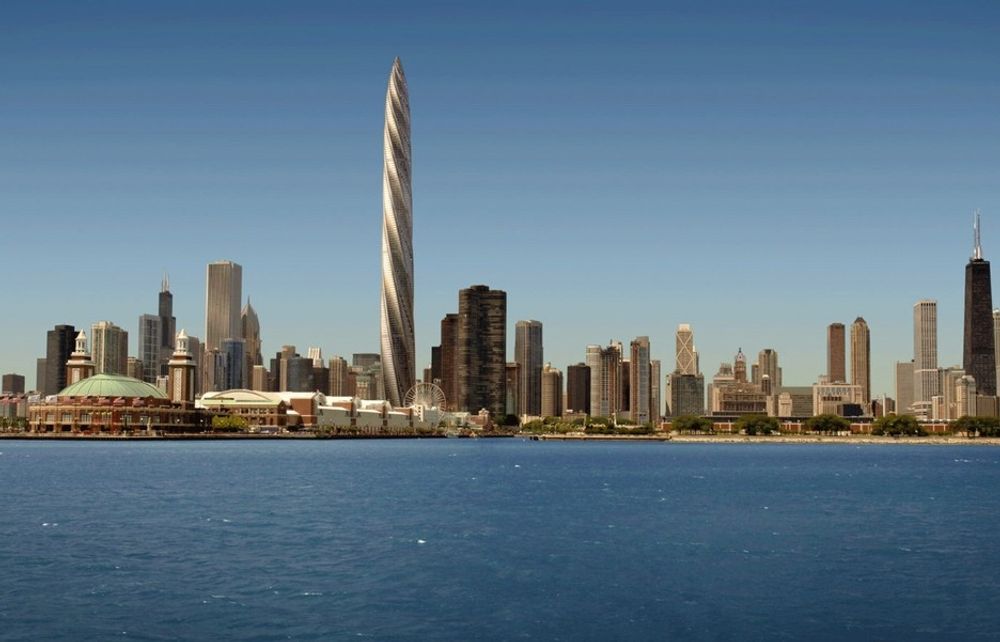 SKRINLAGT: "Spiret" i Chicago skulle stå ferdig i 2012. Nå er det usikkert om det blir bygget i det hele tatt. 140 av 1320 planlagte skyskrapere er satt på vent på grunn av krisetidene, ifølge Emporis GmbH.