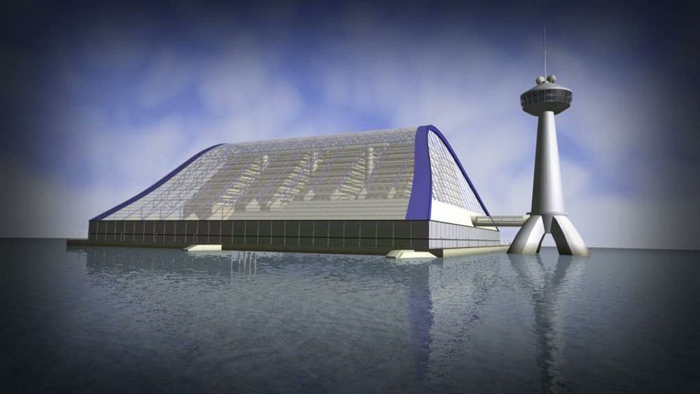 BØLGE: Havlaboratiriet formes som en enorm bølge med grunnflate på 200x300 meter og med et opplevelsessenter for publikum på 200x100 meter.
