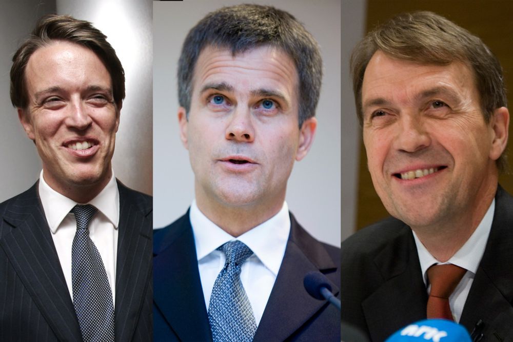 Tre av Norges aller best betalte menn: Tandberg-sjef Fredrik Halvorsen, StatoilHydro-sjef Helge Lund og Hydros Eivind Reiten.