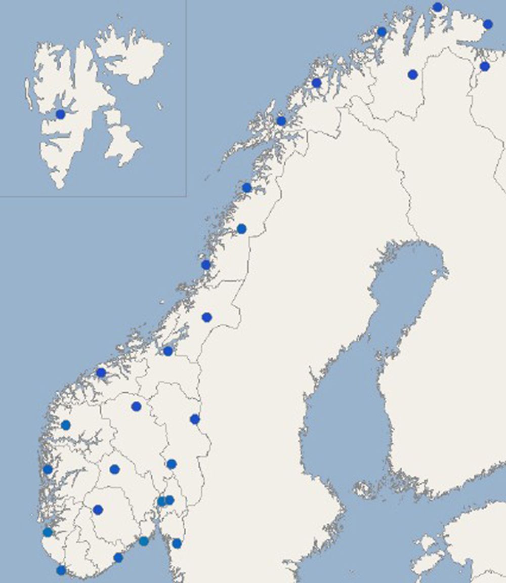 OFFENTLIG: Nå kan alle følge resultatene fra de 28 målestasjonene for radioaktivitet i Norge.