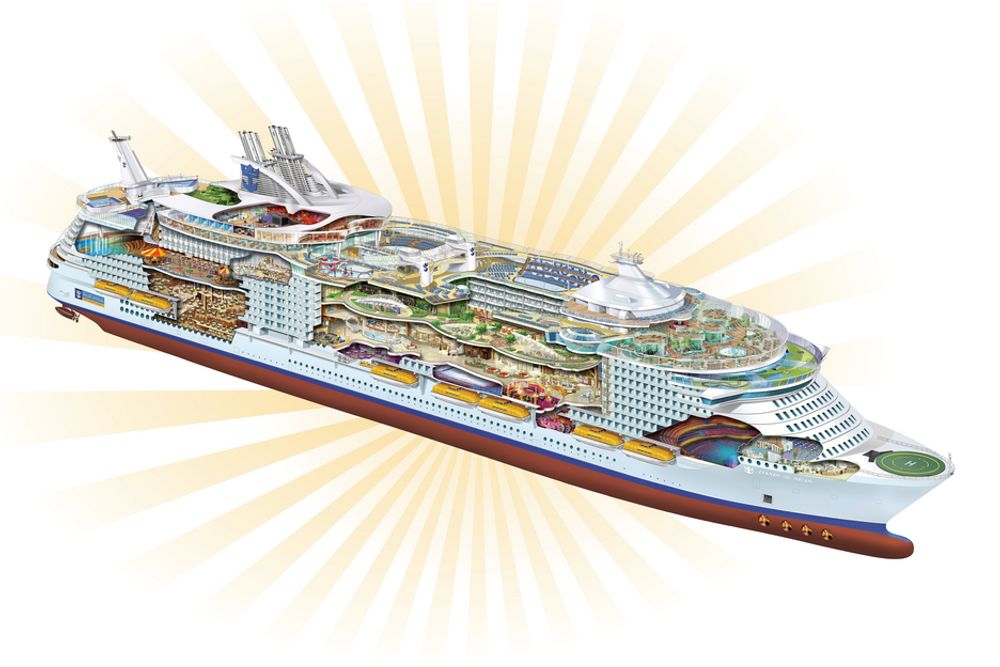 GOD PLASS: Oasis of the Seas er på 225.000 bruttotonn og gir god plass for alle de 5.400 passasjerene.