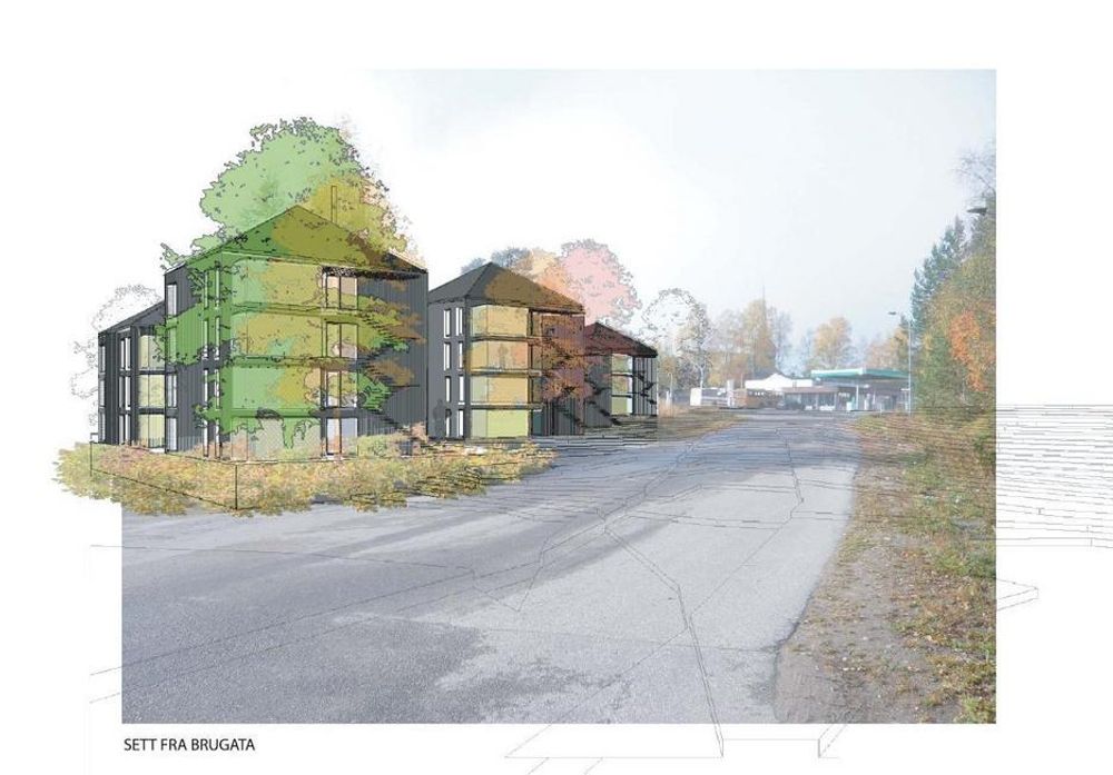 MASSIVTRE: Slik vil de nye boligene til Forsvarsbygg på Rena fortone seg.