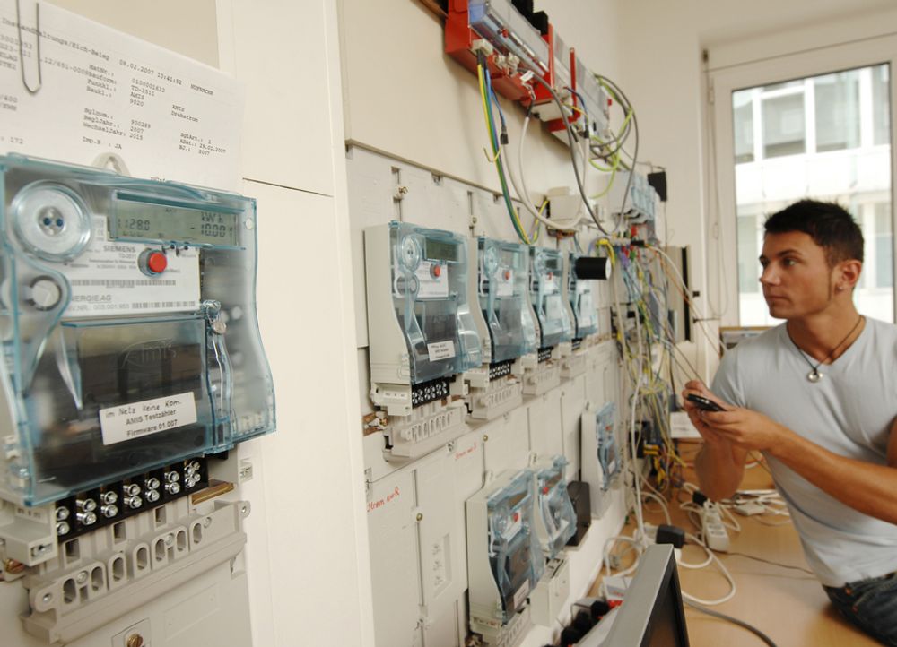 MYE Å SPARE: Beregninger viser at tyske husholdninger kan spare 9,5 terawattimer pr år ved å benytte smarte energimålere. Siemens er klare til å levere og de har blant annet en pilotinstallasjon i Østerrike med målere av denne typen. De regner med å ha installert 100 000 slike målere i løpet av året.