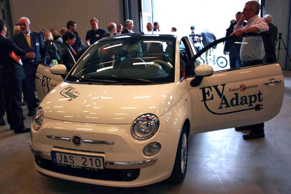 EL-FIAT: Prototypen på den svenskbygde el-versjonen av Fiat 500 ble vist fram tidligere i april.