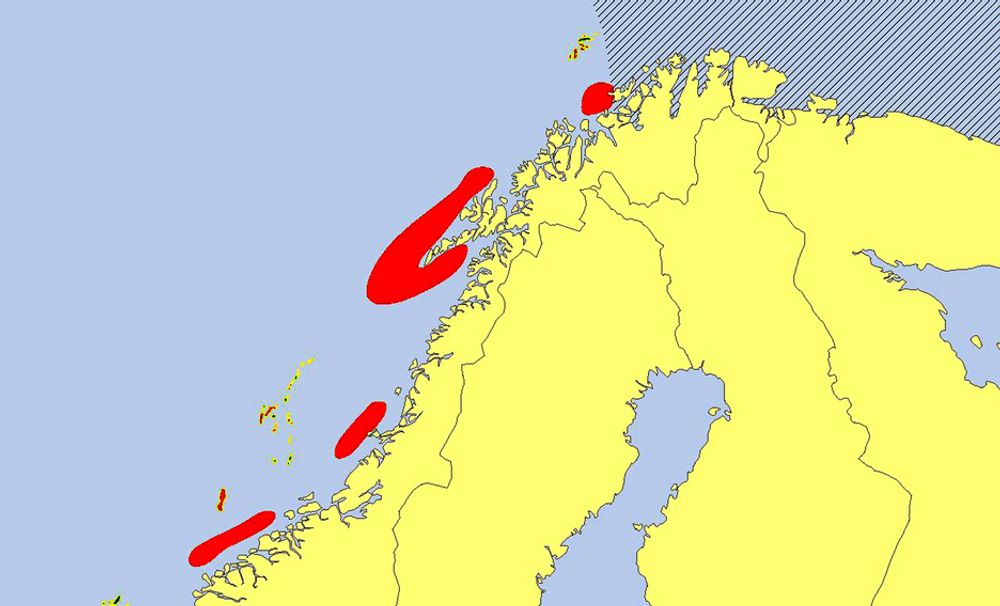 TORSK: Kartet viser gyteområdene til nordøst-arktisk torsk.