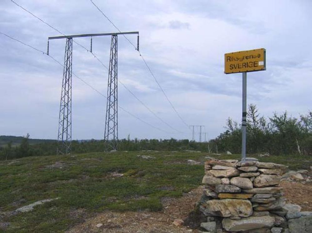 NY KRAFTLINJE: Dette er den gamle kraftlinjen Nea-Järpströmmen. Nå er den norske delen skiftet ut, og fra oktober blir importkapasiteten til Norge økt med 100 megawatt.