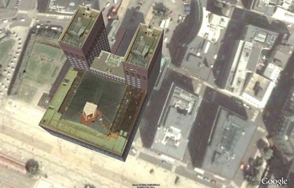 SVEITSEROSTEN: Rådhuset er selve bildet på Oslo. Og i Google Earth skinner den mot deg i 3D.