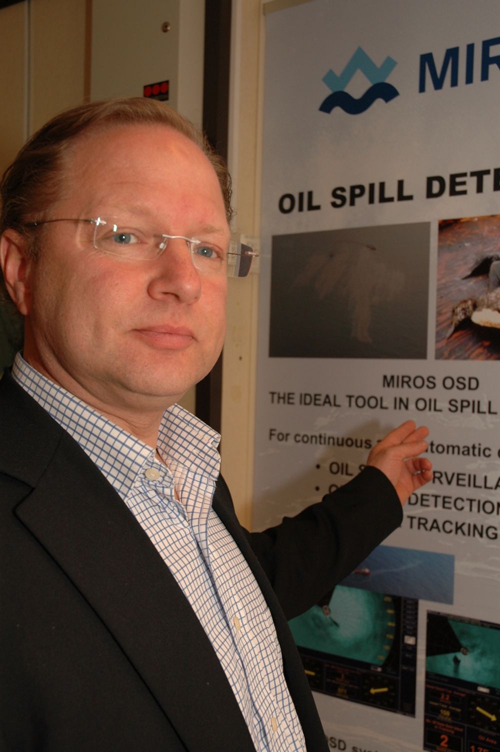 NY TEKNOLOGI: Miros AS benytter sin bølgeradarteknologi til å detektere oljesøl. ¿ Med ny teknologi åpner vi for nye anvendelser og nye markeder, sier administrerende direktør Erik Sandsdalen.