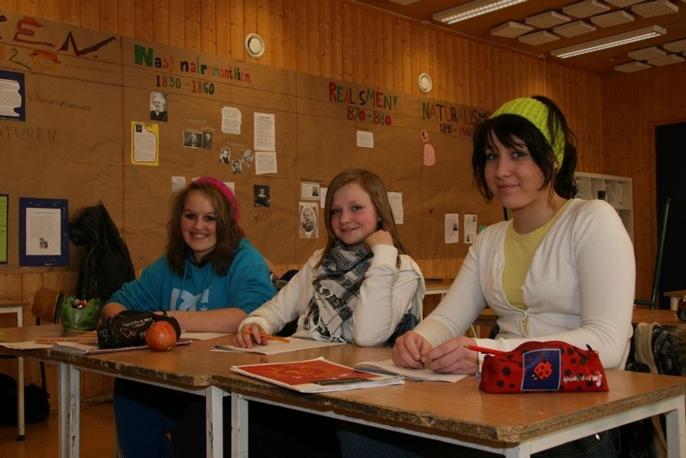 Fra venstre Marie Haugsrud, Maia Stenslette Rise, Kristine Økesveen