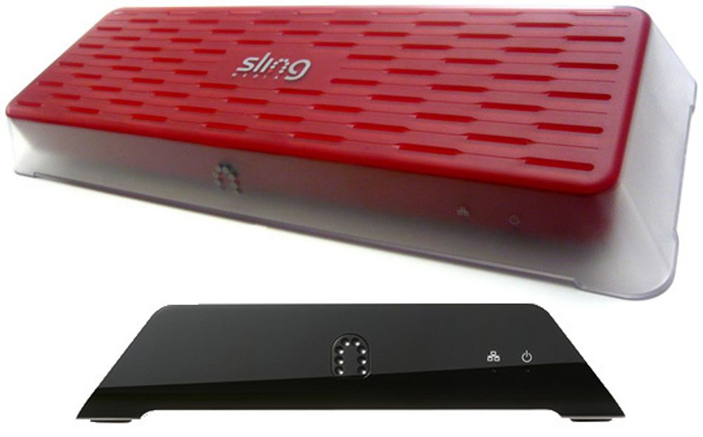 Slingbox fra Slingmedia i frekk, rød utførelse lar deg se dine hjemlige TV-kanaler på PC-en - hvor enn du er i verden.