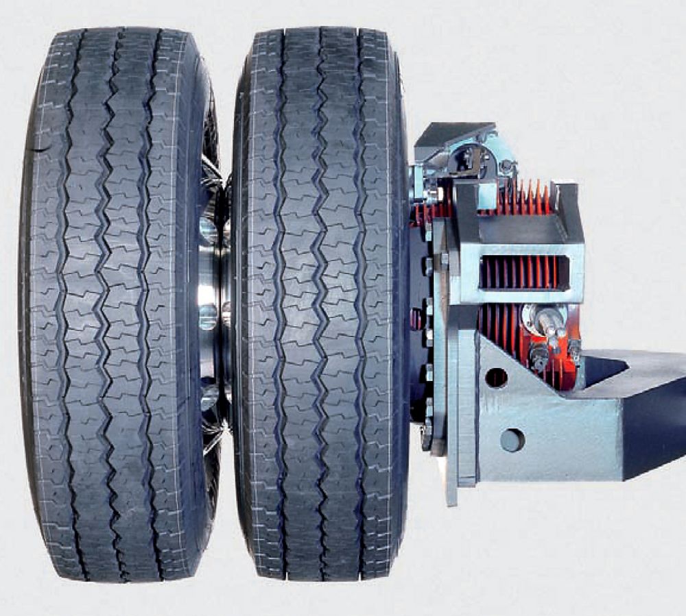 HJULMOTOR: En seriehybridbuss kan ha motoren festet direkte til hjulene og kan ta vare på bremseenergien ved å fungere som generator.