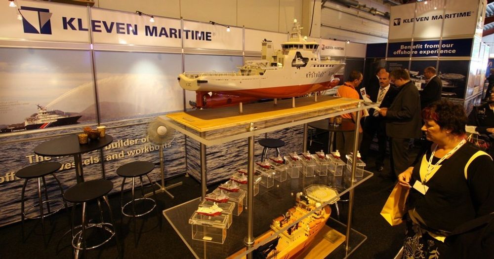 Kleven Maritime stilte ut flotte modeller av blant annet kystvaktskipet W 340, som er i den nye serien.