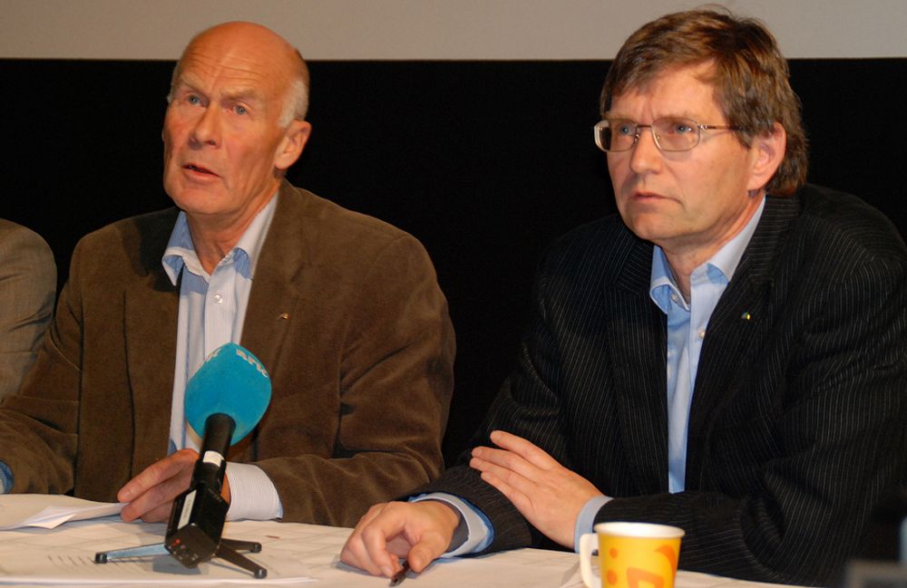 BEKYMRET: BNLs Sverre A. Larssen, og Per Jæger fra Boligprodusentenes Bransjeforening.