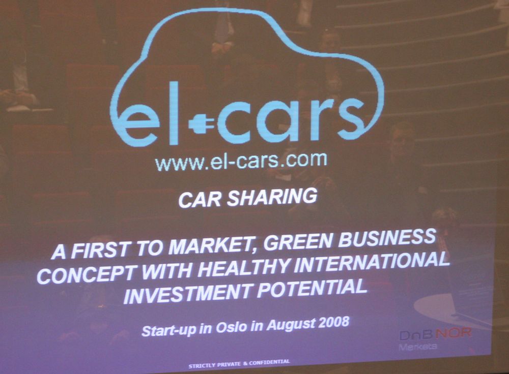SLIK PRESENTERER EL-CARS SEG: Selskapet skal presentere løsningene sine i løpet av 14. dager og skal leie ut elbiler i august. Problemet er at de desperat mangler 35 millioner kroner for å få det til.