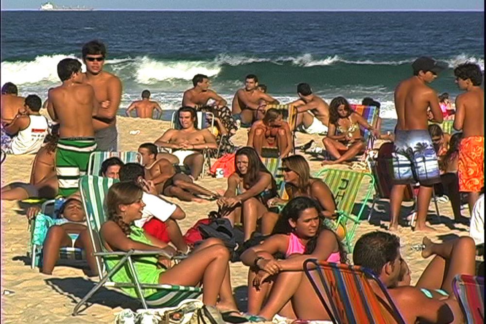 Strandlivet på Ipanema Beach, Rio de Janeiro, Brasil.