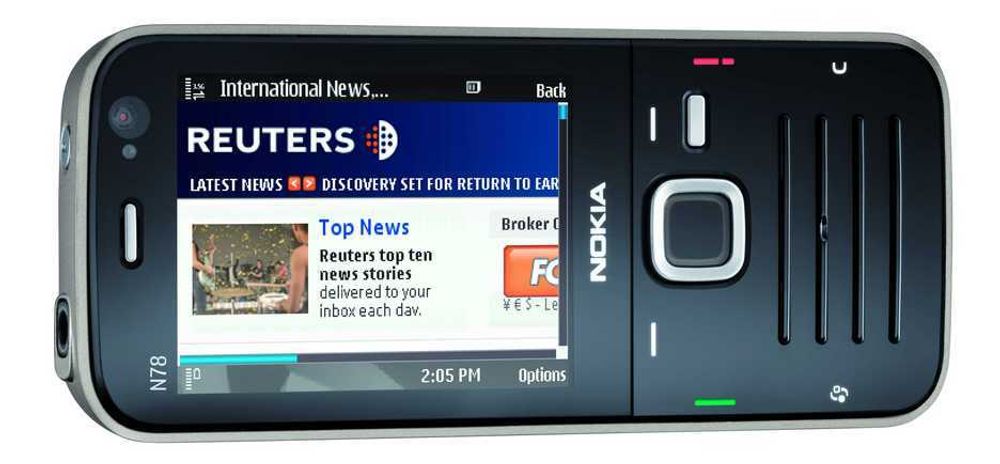 HAR DET MESTE: Nokia N78 inneholder en kraftfull rekke teknologier, inkludert A-GPS med gratis Nokia Maps, WLAN og høyhastighets 3G-tilgang, et 3.2 megapiksel kamera med Carl Zeiss opptikk, samt støtte for mikro-SD minnekort, for tiden tilgjengelig i opptil 8 gigabytes, for å lagre musikk og andre media.