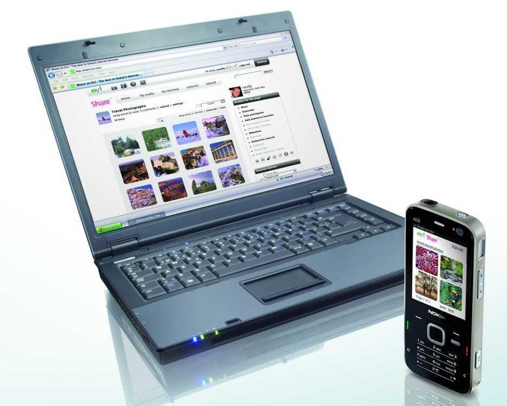 DEL INFORMASJONEN: Med Nokia N78 og en PC kan du lett dele informasjon med andre via webben.