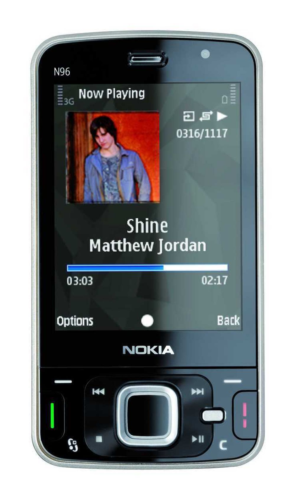 UNDERHOLDNINGSNALLE: Nokia N96 har selvsagt musikkspiller.