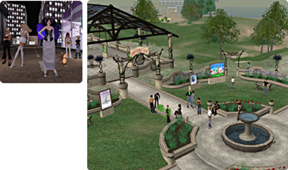 Gå en tur i parken og møt andre innbyggere i Second Life.