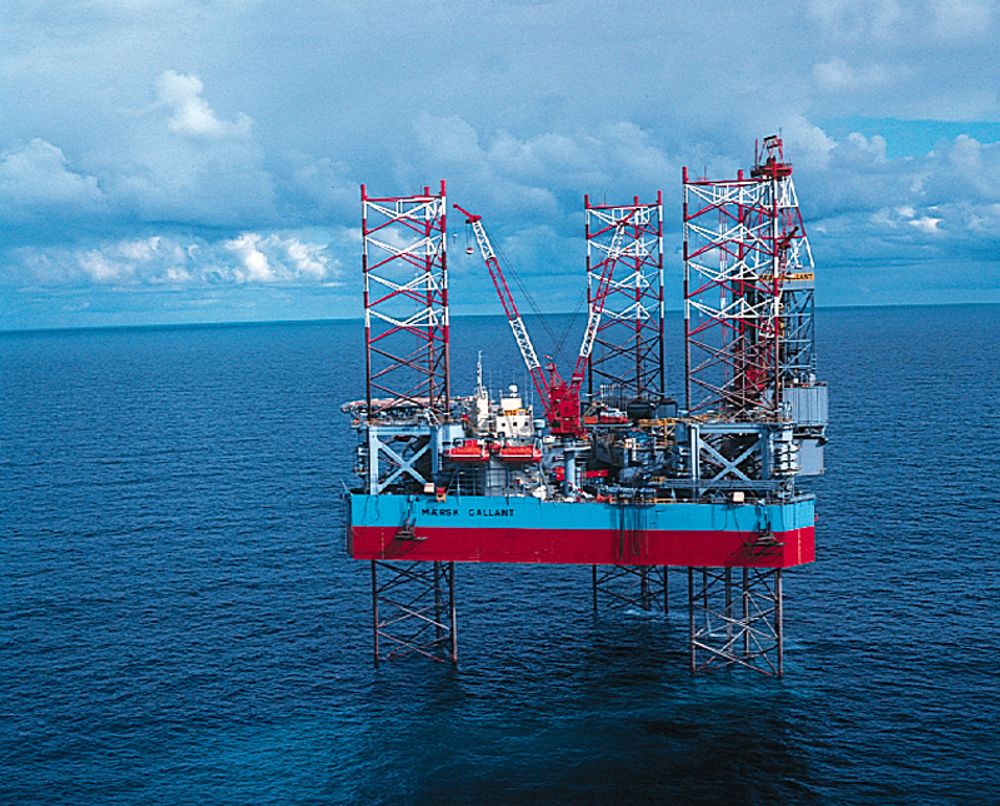 FANT OLJE: Det er den oppjekkbare plattformen Maersk Giant som fant olje i den første letebrønnen til Pertra.