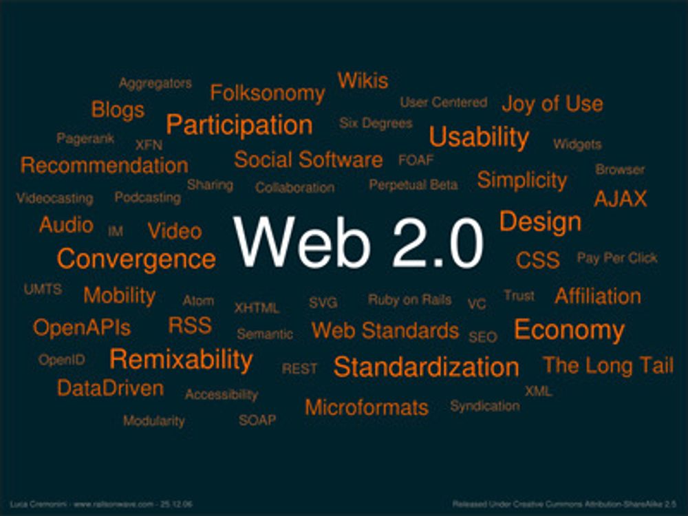 Web 2.0 er summen av mange interaktive tjenester og muligheter der nettleseren står sentralt.
