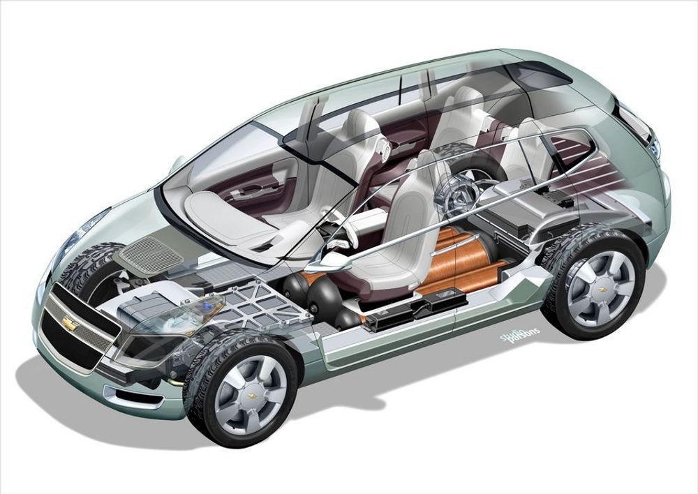 AVANSERT TEKNOLOGI: GM viser med Sequel at avansert teknologi i fremtiden kan løfte bilen ut av debatten om forurensning.
