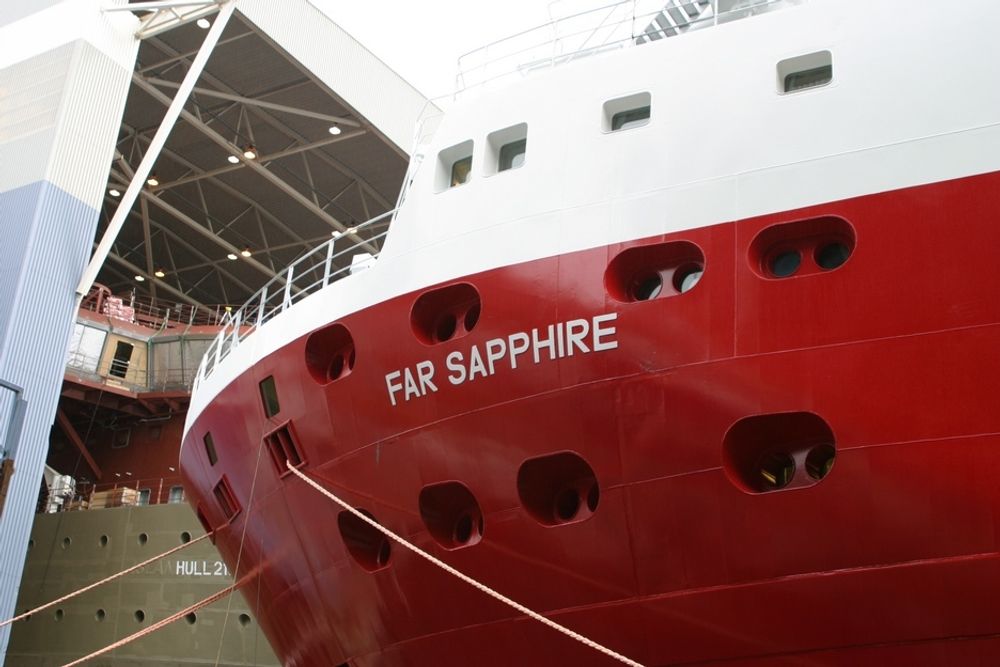 PLOGING: Far Sapphire skal brukes til å operere ploging for undervannsledninger på havbunnen.
