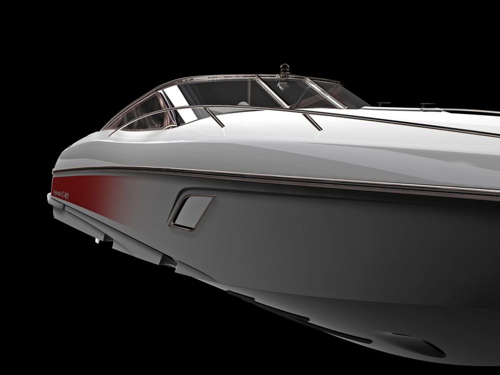 RÅ DESIGN:Selv om den nye familiebåten til Hydrolift har komfort og sikkerhet i høysetet er det ingen tvil om avstamningen.