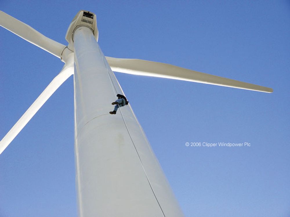 BLIR STØRST: Clipper Windpower skal bygge verdens største vindturbin til havs. Illustrasjonsbilde
