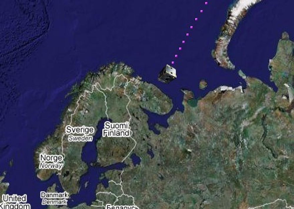 Klokken 11:20 i dag var MicroSat-satellitten Proba-1 på vei inn over Skandinavia.