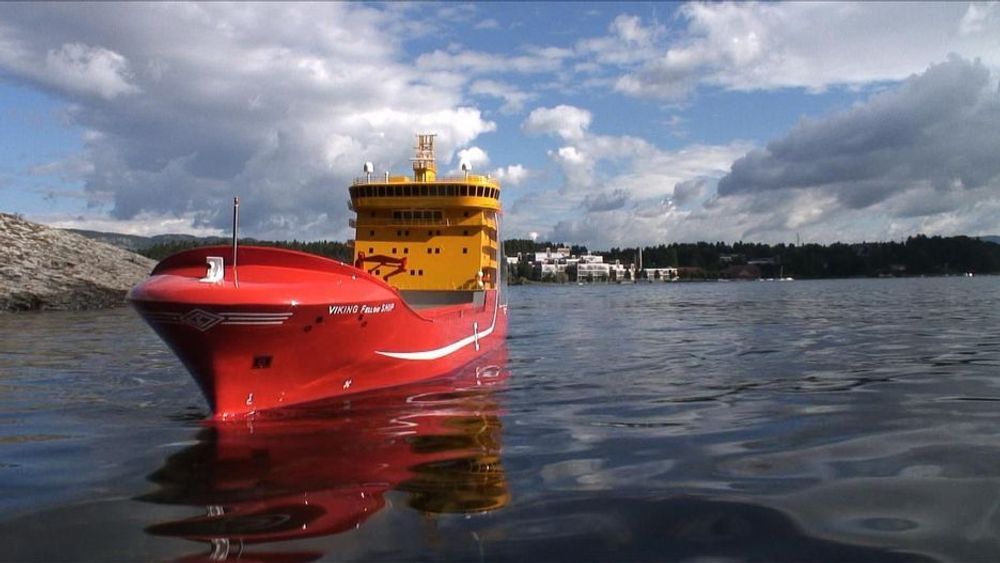 BRENCELCELLESKIP: Eidesviks gassdrevne Viking Energy er brukt som modell i Fellowship-prosjektet.
