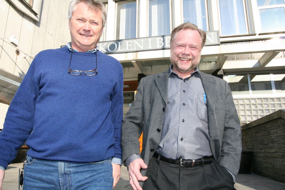 STORE AMBISJONER: Sintef og Høgskolen i Bergen vil etablere et ekspertsenter for undervannsteknologi uansett om de får statlig støtte eller ikke, opplyser høyskolelektor Alf-Emil Slinning (til venstre) og Hallvard Høydalsvik.