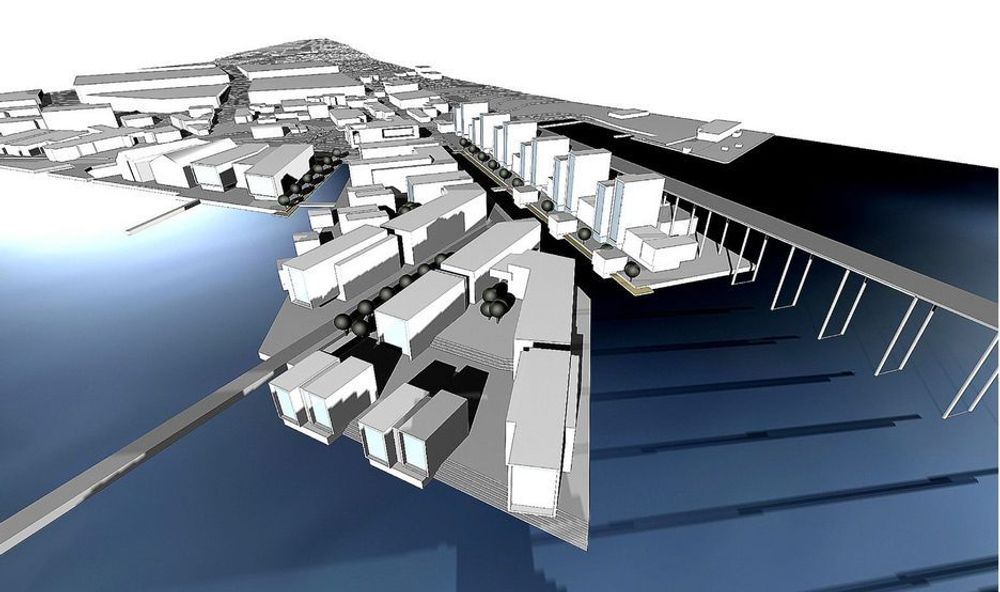 SKIPSVERFTSTOMT: I Tromsø skal det bygges boliger like ved den karakteristiske Tromsøbrua.