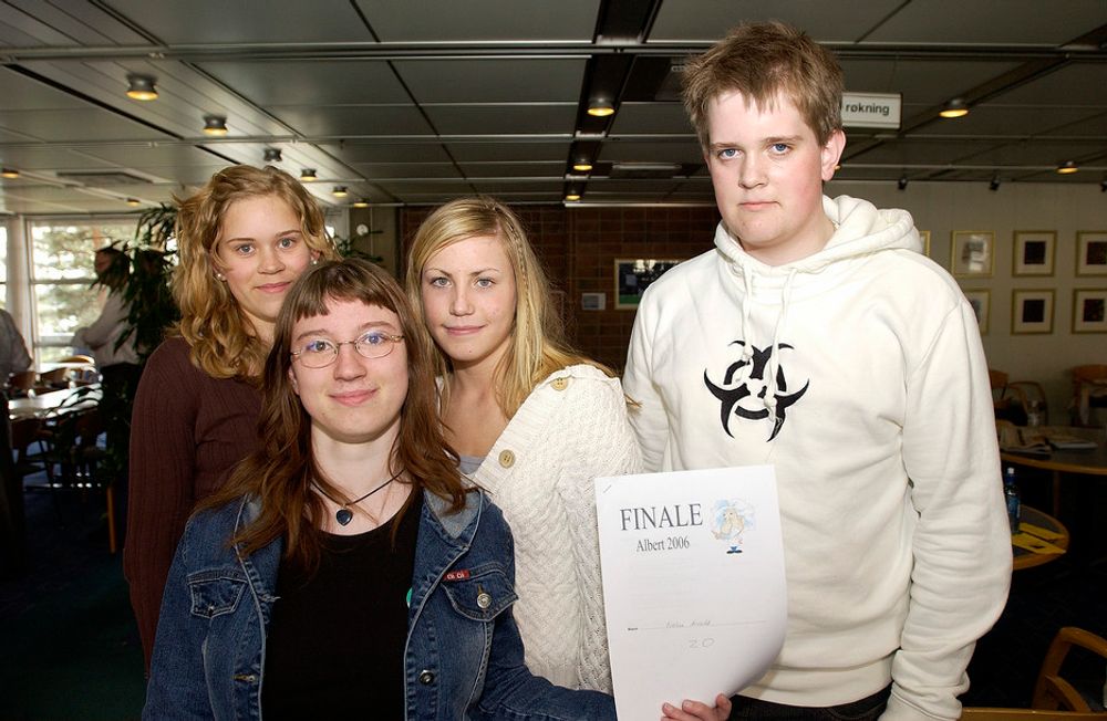 DE BESTE: De fire vinnerner i Albert 2006: Line Danielsen (Nærbø), Evelin Arnold (Tyskland), Karoline Winther (Sørreisa) og Henry Røyseth Almedahl (Ulsteinvik).