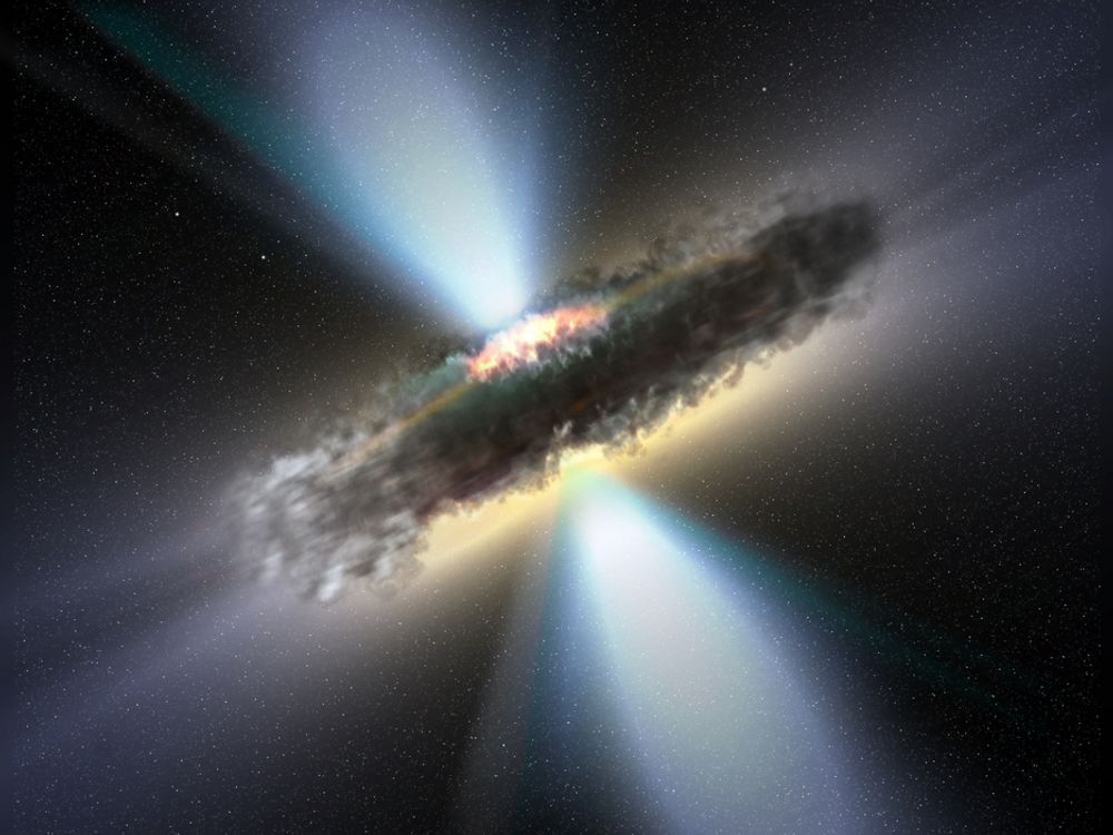 Et supermassivt svart hull - slik ESA tror det kan se ut.