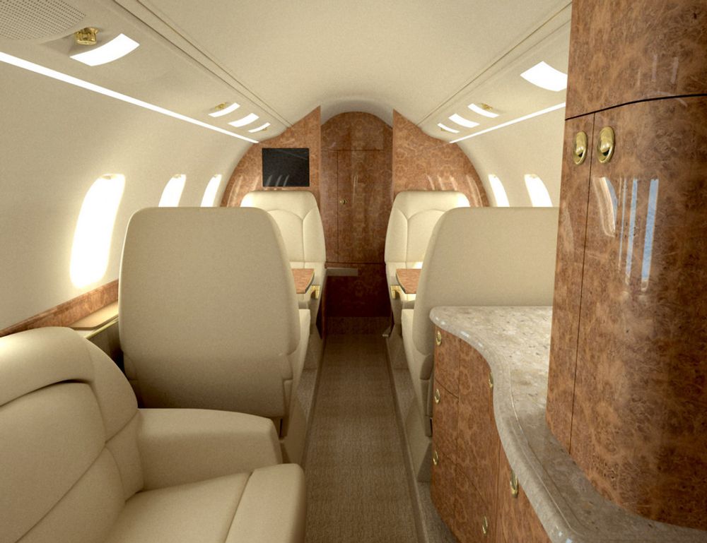 Bombardier Learjet 60 XR privatfly skal ha plass til 6-10 personer.